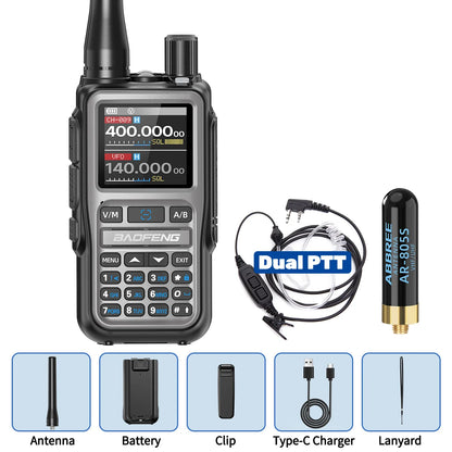 1/2PCS BAOFENG UV-5R Mini Walkie Talkie Dual PTT Wireless Programming Multi-Band Type-C Charge Long Range Ham Radio For Camping