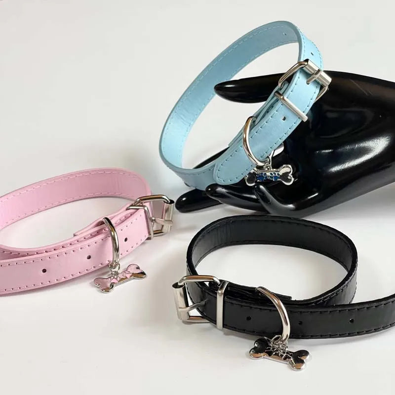 Trendy Punk Dog Claw Bone Choker Necklaces for Women Girls Sweet Cool Black Pu Leather Charms Necklaces Y2K Party Jewelry Gifts