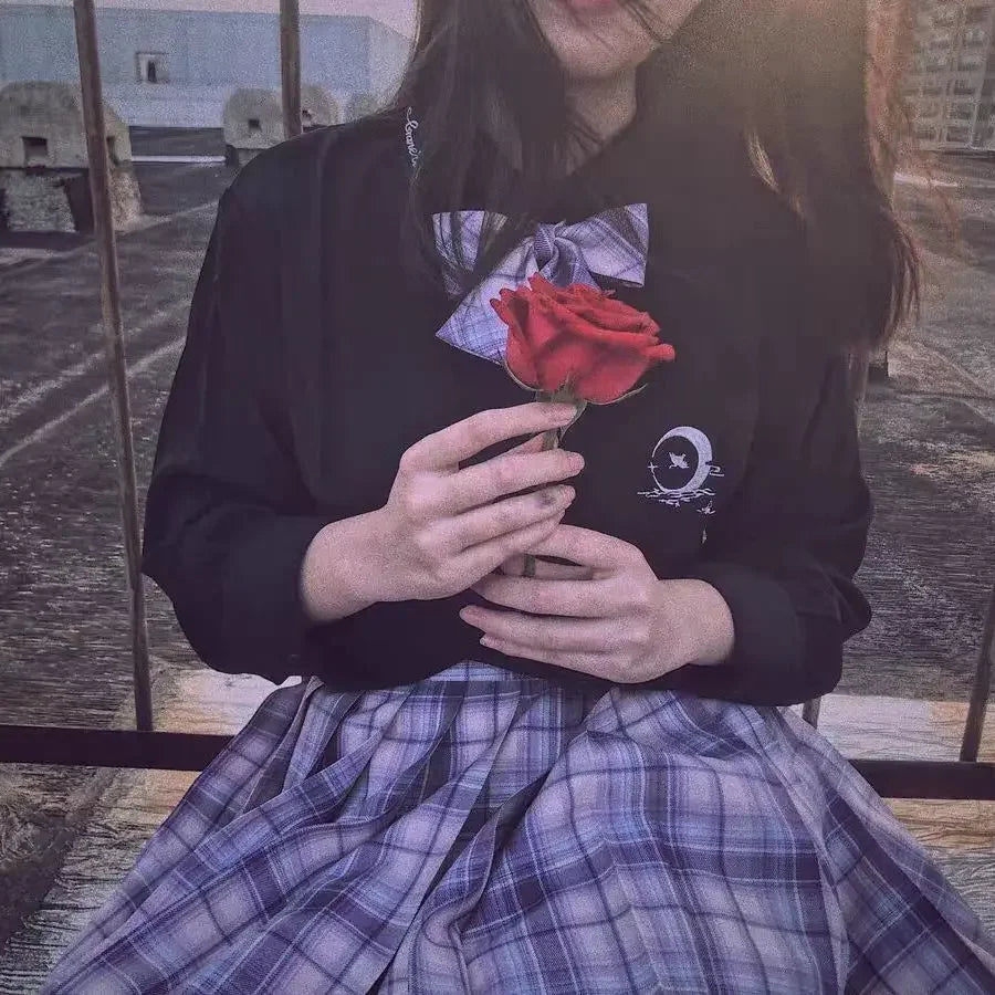 Romantic Purple Uniform JK Set Women 2025 Summer High Waist Skirts Korean Style Pleated Skirts Shirt And Tie For Cute Girls Suit