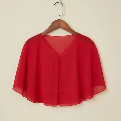 Korean Women Sunscreen Clothing Summer Thin Transparent Short Jacket Neck Guard Cloak Sun Shawl Solid Chiffon Cardigan Scarf R28