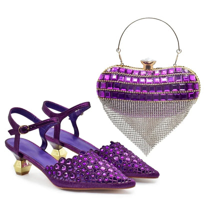 Hot Selling Pointed Toe Ladies Shoes Matching Bag Set for Nigeran Wedding Party Pumps Shoes for Women 2026 Designer Luxury