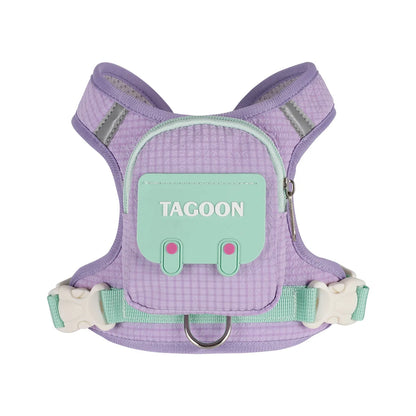 Dog Backpack Harness Cute Plaid Outdoor Self-Carrying Bag for Pets Puppy Chest Vest for Walking Adjustable for Small Medium Dogs