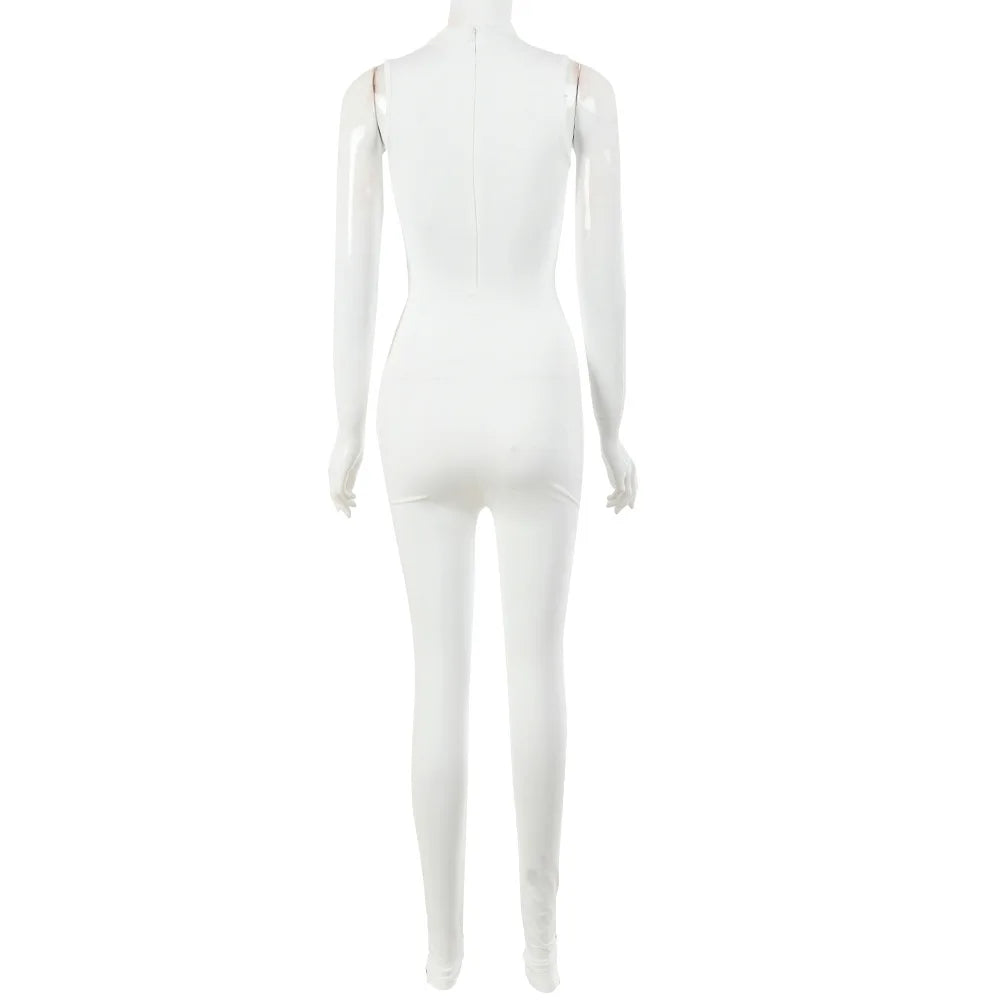 Hot selling 2022 summer new women's sleeveless slim fitting high waisted sports jumpsuit