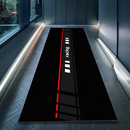 VIKAMA Red Stripe Racing Pit Mat Waterproof Anti Slip Wear Resistant Rug For Garage Motorcycle Maintenance Parking Carpet