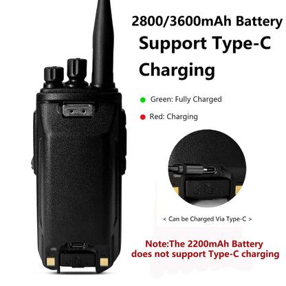 MD-390 Original Battery Enlarge Thicker Battery USB-C Charge 3600mAh Compatible With MD-UV390 MD-390Plus TH-UV8200 Walkie Talkie