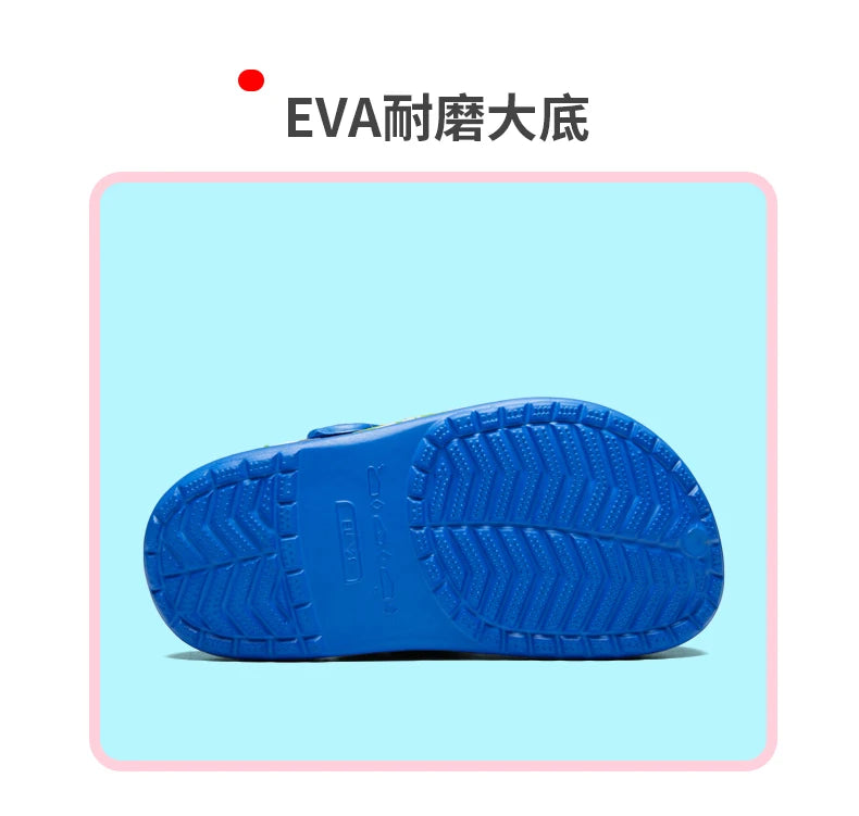Children Shoes Baby Boys Slippers Cartoon Excavator Print Clogs Summer Breathable Soft Indoor Sports Boy Slippers