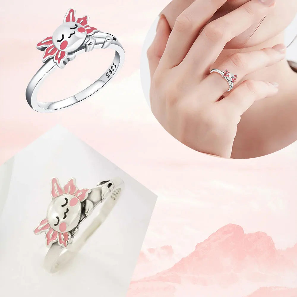 New Original Cartoon Animal Ring S925 Sterling Silver Rings Fashion Elegant Jewelry Romantic Gift For Woman Fine Butterfly Ring