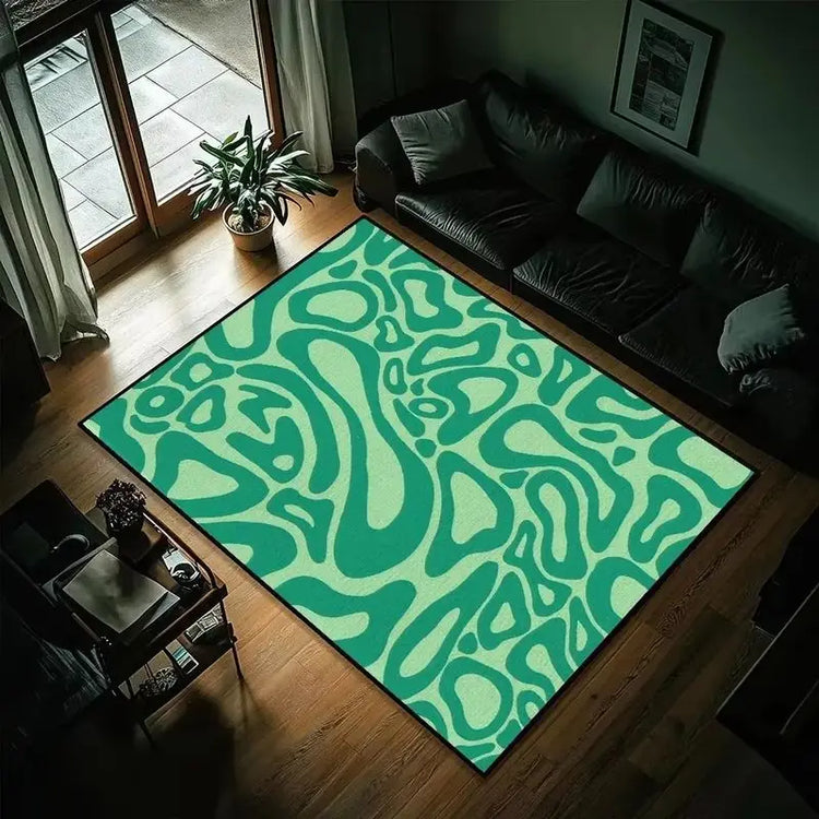 Modern Abstract Swirl Rug Non Slip Large Living Room Carpet Bedroom Gaming Room Floor Mat Home Decor Contemporary Area Rugs