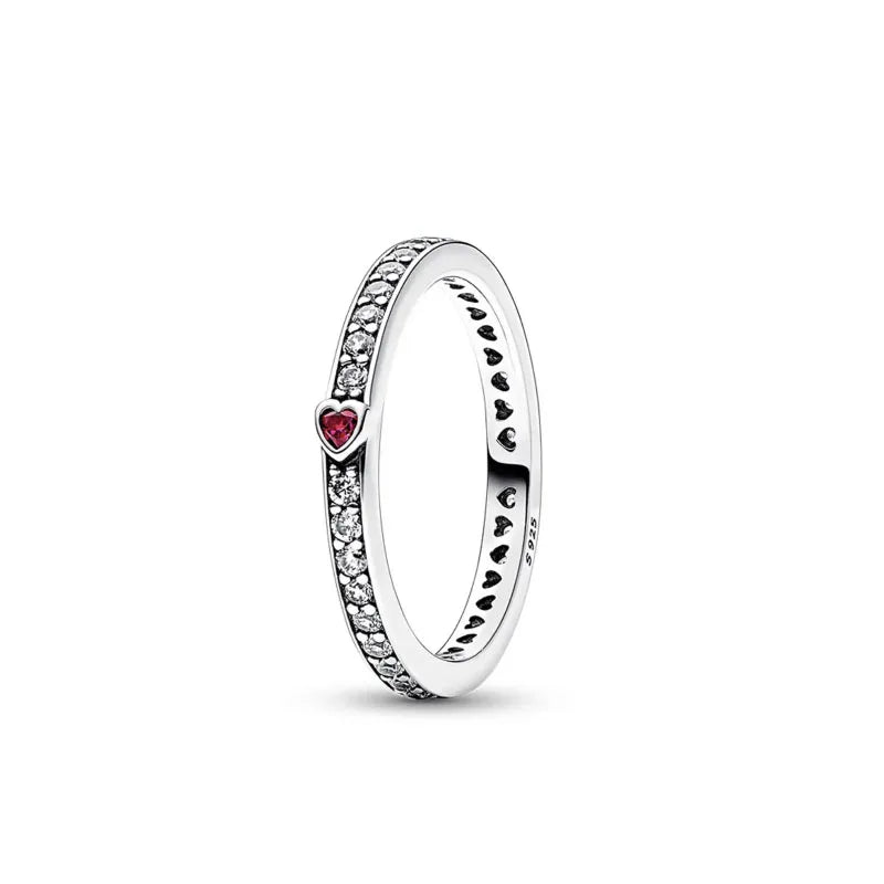 European New 925 Silver Heart-Shaped,Floral,Square Ring Suitable for Exquisite High-Quality Jewelry for Women at Wedding Parties