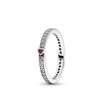 European New 925 Silver Heart-Shaped,Floral,Square Ring Suitable for Exquisite High-Quality Jewelry for Women at Wedding Parties