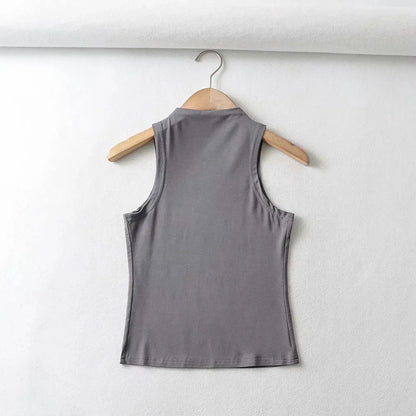 2024 Summer NEW Arrival Women Solid Color Causal Sexy Croped-Top Sleeveless Tank Streetwear
