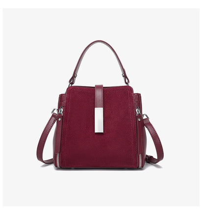 NEW Winter Women's Vintage Natural suede Leather Shoulder Bags Ladies Luxury Designer Cowhide Handbags Female Crossbody Bag