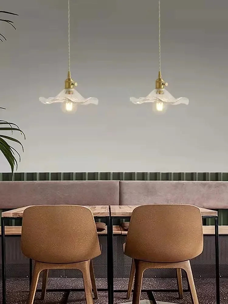 Nordic Style Simple LED Pendant Light Fixtures Bedroom Living Room Bar Colorful Glass Copper Hanging Lamp Lights