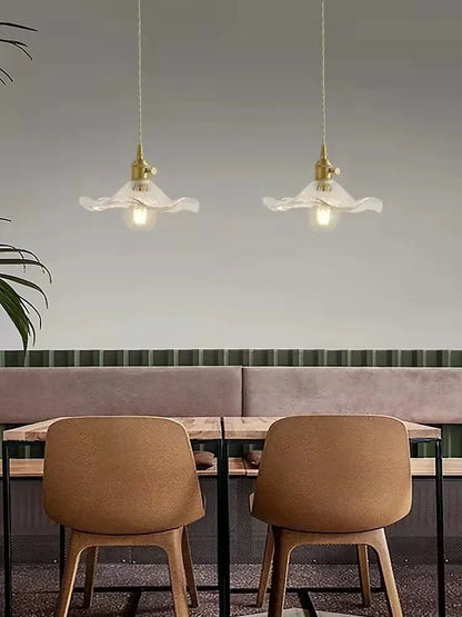 Nordic Style Simple LED Pendant Light Fixtures Bedroom Living Room Bar Colorful Glass Copper Hanging Lamp Lights