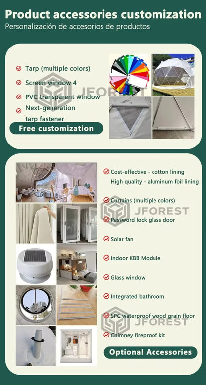 Custom Luxury Geodesic Dome Tent For Airbnb Outdoor Stay Farm Resort And Scenic Area Accommodation Custom Interior Solution