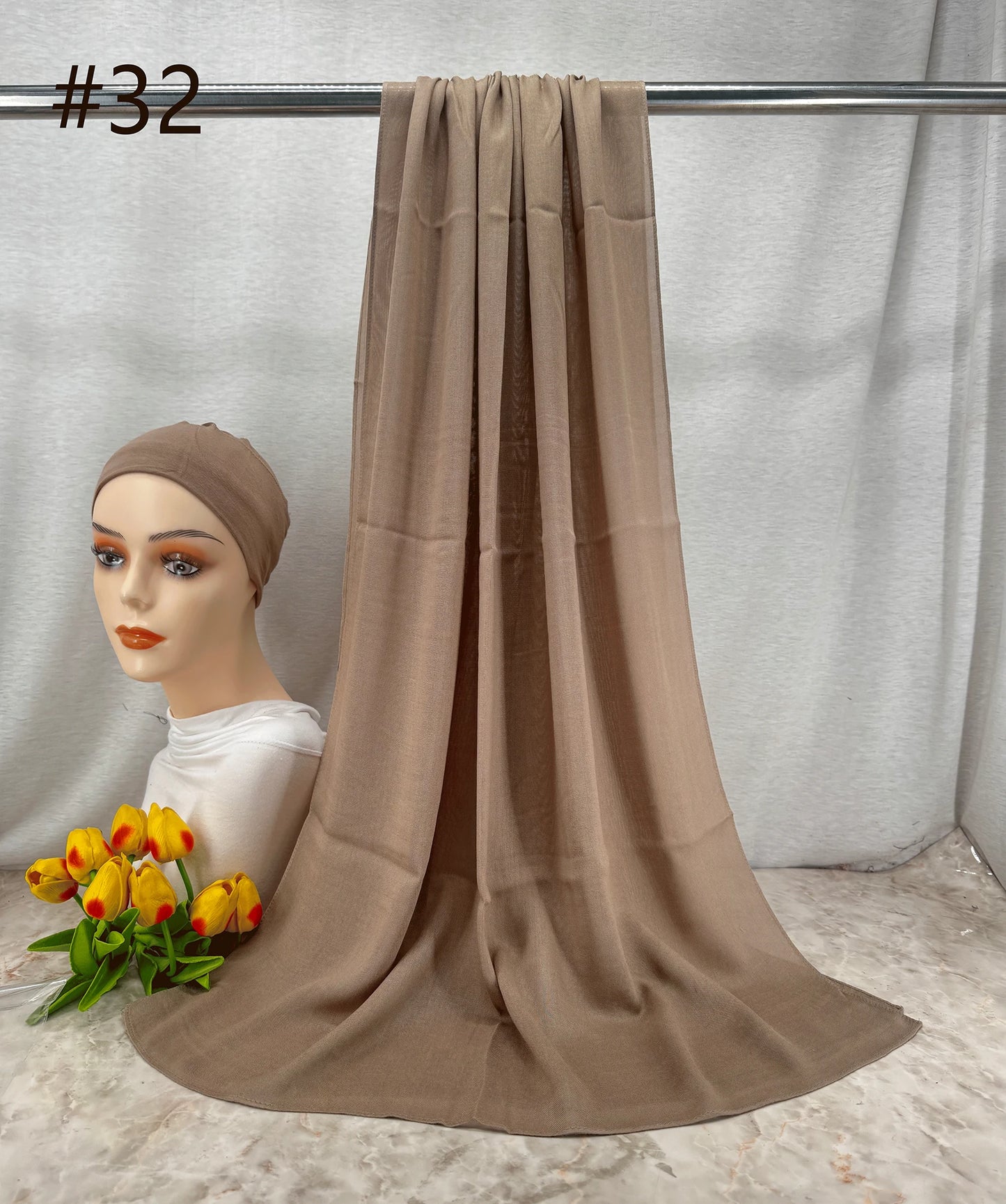 110colors Modal Hijab with Modal Undercap Set Basic Stretchy Pullover Headscarf Thin Breathable Sunscreen Head Wrap Hijabs Scarf