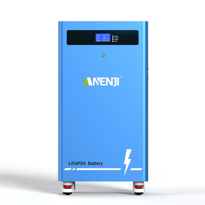 ANENJI 51.2V 314Ah 16Kwh LiFePO4 Battery 6000 Cycles With Wheels Bluetooth BMS 200Ah Supports 15 Units Parallel  Solar System