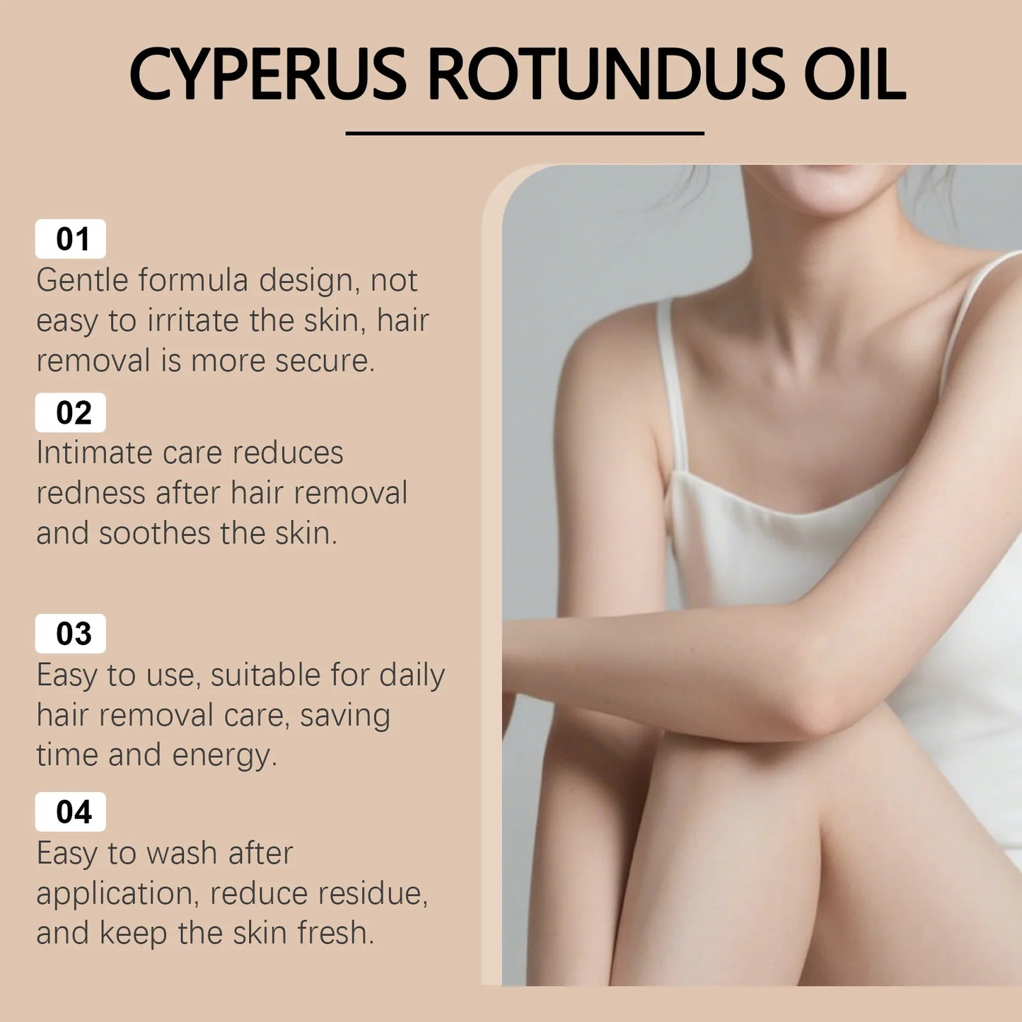 Eelhoe Cyperus Rotundus Oil Body Post Hair Removal Soothing Oil Hair Growth Inhibitor Depilatory After Epilation Care For Skin