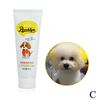 80g Pet Dog Animals Hair Bright Coloring Dyestuffs Hair Bright Safe Dyeing Pigment for Dogs Cats Safe Pet Accessories
