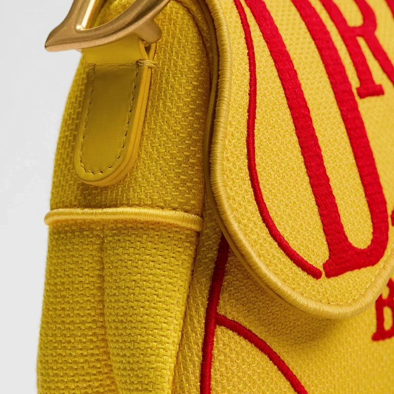 Luxury Saddle Bag Women Master Quality Yellow and Red Book Cover Embroidery Shoulder Bag Elegant Trend Beautiful Crossbody Bag