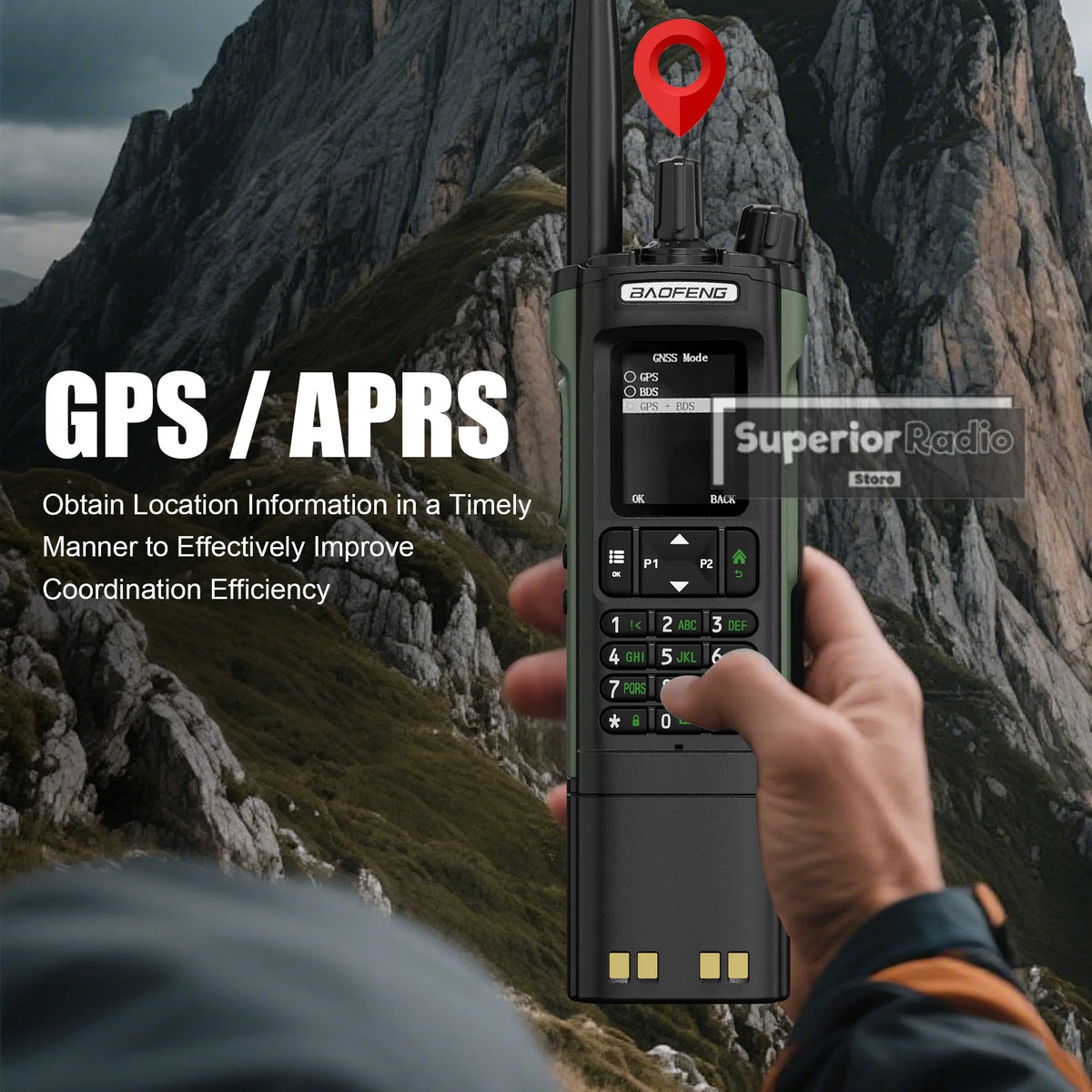 Baofeng DM-32 DMR Digital Walkie Talkie Upgraded Extended Battery High Capacity GPS APRS Dual Mode Analog Dual Time Slot  AM FM