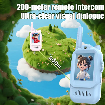 AIRITON Children's Video Walkie Talkies 2 Pack Rechargeable 2-inch High-definition Screen Voice Changer For Kids Gift Boys Girls