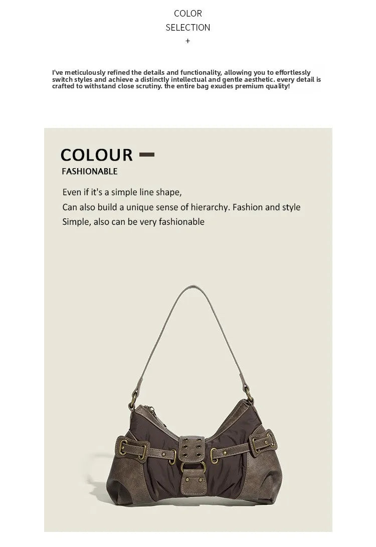 England Style Bags For Women Luxury Designer Handbags And Purses New In Polyester Vintage Rivet Small Underarm Shoulder Bag