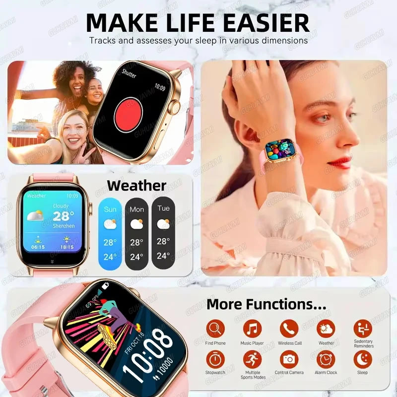 2026 New Multifunctional Smartwatch Women Gift Built-in GPS Bluetooth Call Music Fitness Sports Bracelet Sleep Monitor Watch Lad