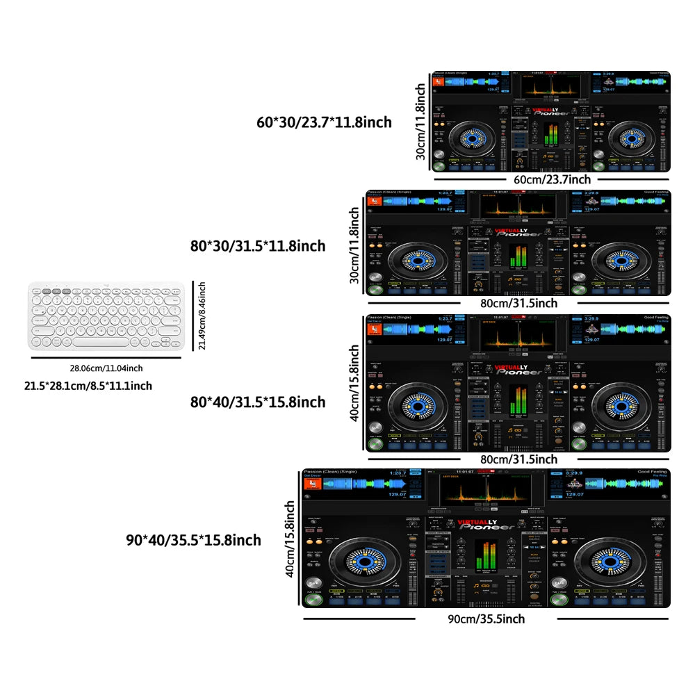 Radio Dj Large Professional Game Mouse Pad Keyboard Gamer Office Accessories Desk Mat Anime XXL Anti-Slip Desktop Mat Floor Mats
