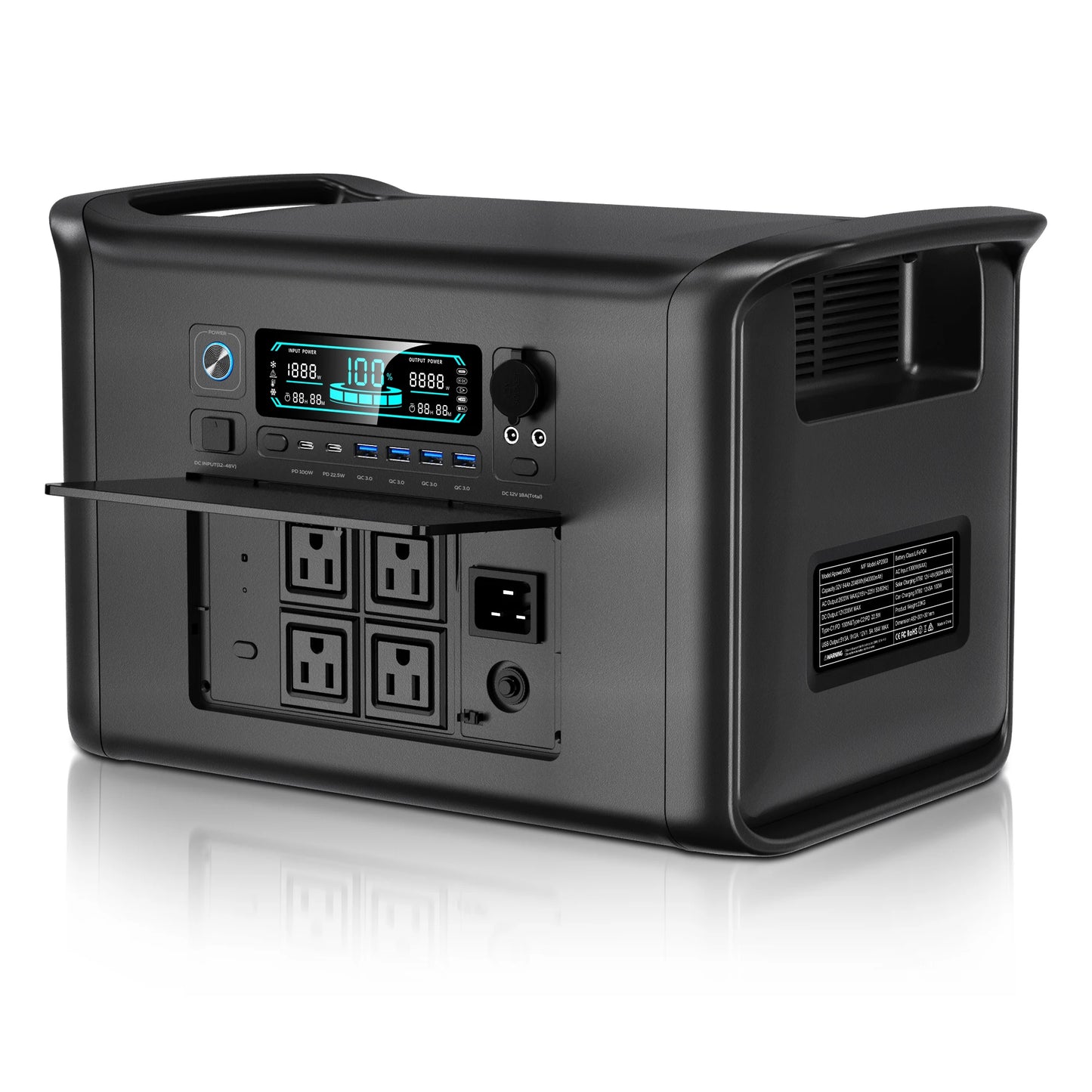 RV Camping CTOLITY AP1000 AP2000 1800W/2400W Solar Generator  Portable Mobile Power Station 200W Solar Panels Portable Foldable