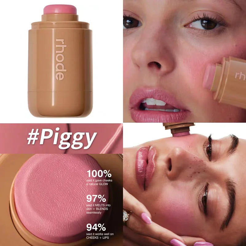 Rhode Skin Balm Data Cake Lip Gloss Sleepy Girl Freckle Pocket Blush Stick Non-fading Waterproof Blusher Moisturizing Lipstick
