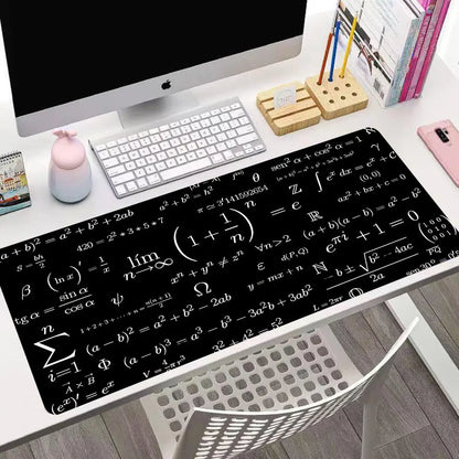 Math Formulas Mouse Pad Large Rubber Base Anti-slip PC Desk Accessories for Offices and Gamer Keyboard Mats Decor Mat HYBXXC