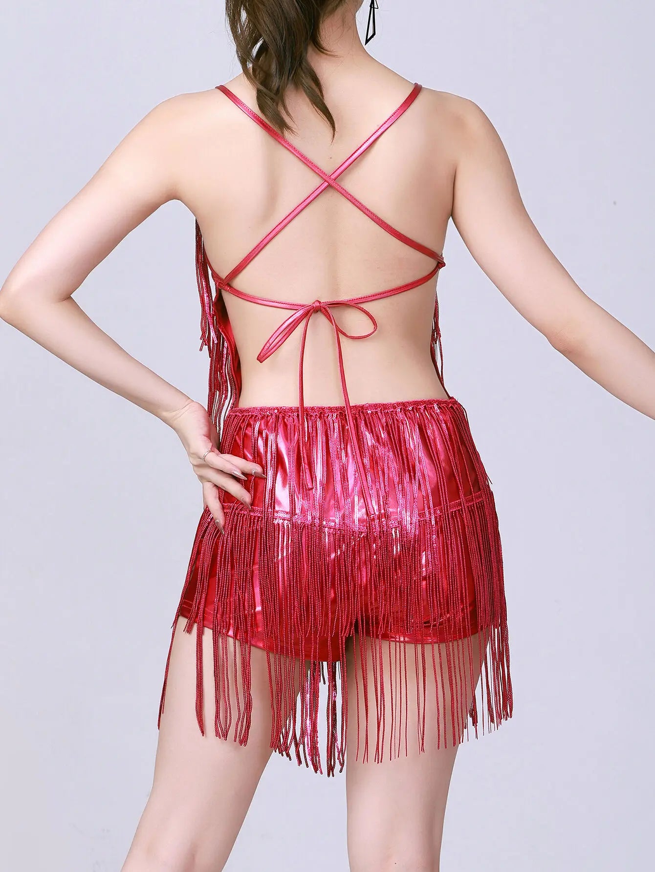 Sexy Backless Tassel Sequin Jumpsuit Women Summer One Pieces Romper Jumpsuit Woman Clothing Jumpsuits Club Party Outfit Playsuit
