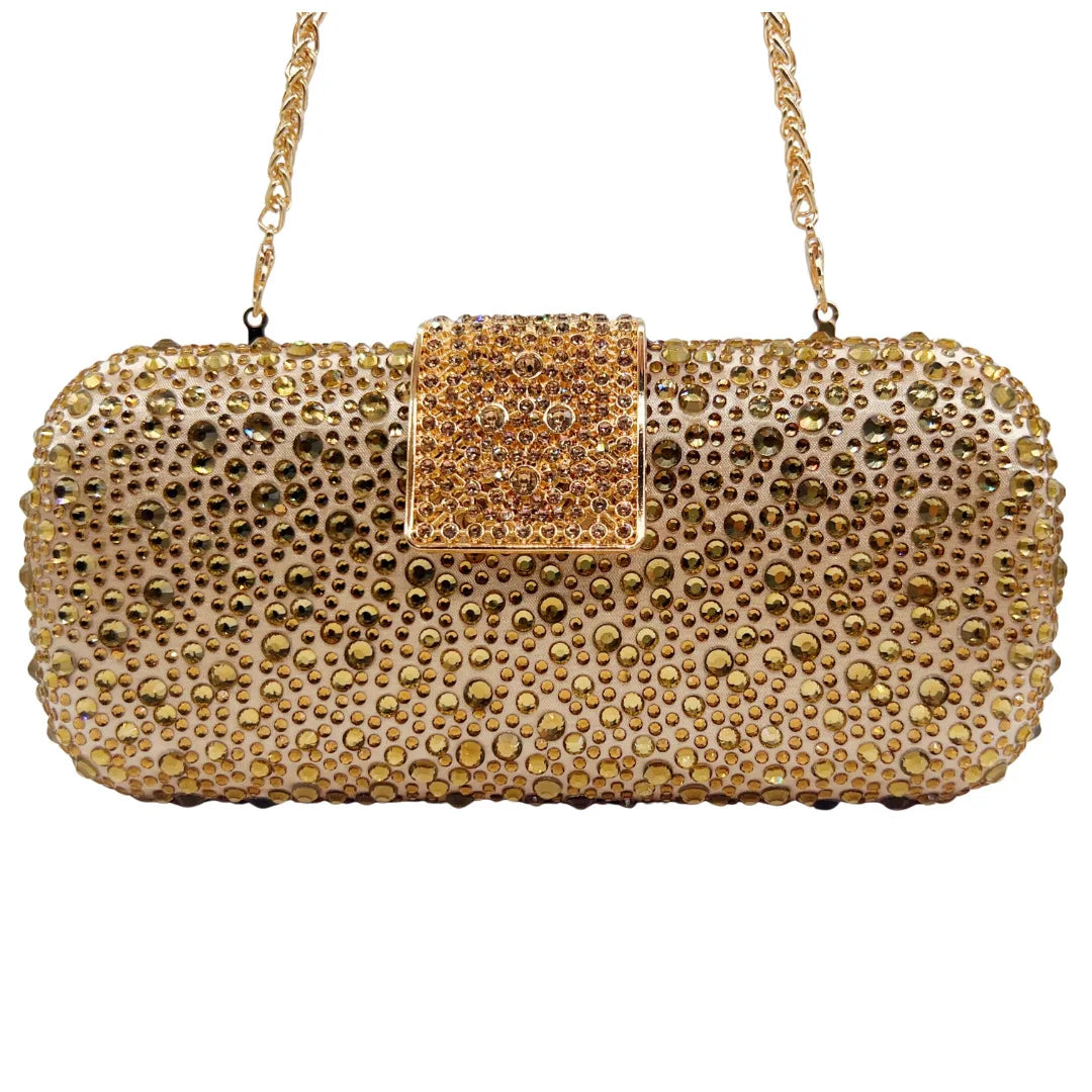 XIYUAN Women Green Crystal Evening Clutch Bag Glittering Purple Rhinestone Handbag Wedding Party Purse Full-diamond Bridal Bags
