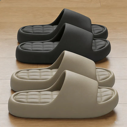 Men's Thick Platform Slippers EVA Soft Sole Pillow Slides Summer Beach Flip Flops Women Non Slip Bathroom Couple Home Slippers