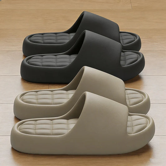 Men's Thick Platform Slippers EVA Soft Sole Pillow Slides Summer Beach Flip Flops Women Non Slip Bathroom Couple Home Slippers