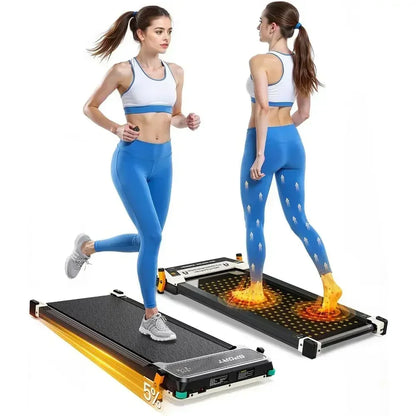 Incline Dual-Sided Walking Pad with Foot Massage, 180° Reversibility for Desk or Home Use