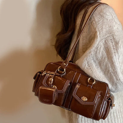 Luxury Boston Bags New Handbags For Women Trendy Commuting Versatile Handbag With Pendents Shoulder Crossbody Pillow Bags
