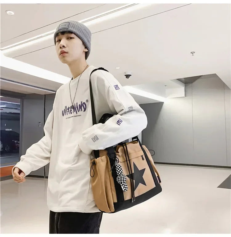 Women New Crossbody Bag Wholesale Large Capacity Couple Shoulder Bag New Casual Nylon Tote Bag Luxury Drawstring Handbag 2025