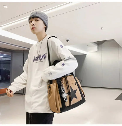 Women New Crossbody Bag Wholesale Large Capacity Couple Shoulder Bag New Casual Nylon Tote Bag Luxury Drawstring Handbag 2025