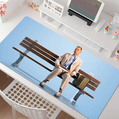 Classic Movie Forrest Gump Mouse Pad Large Non-Slip Waterproof Mat Stitched Edge Keyboard Pad for Gaming Daily Office