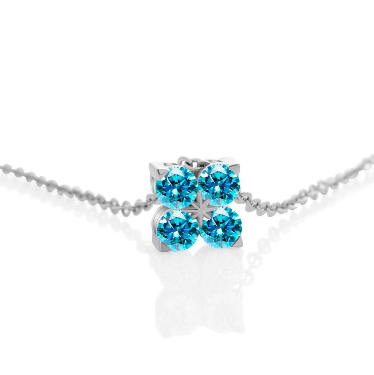 Classic Four Leaf 925 Sterling Silver 0.4CT D Color Moissanite Silver Necklace Chain For Women Fine Jewelry Gift Birthday Party