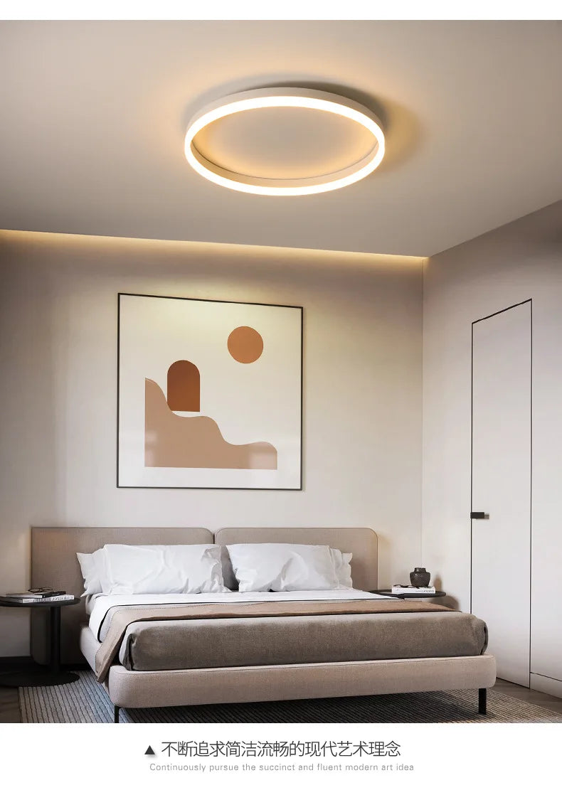 Modern Bedroom led Ceiling Lights Round Remote Control Dimmable led Living Room Ceiling Light White/Black Indoor Ceiling Lights