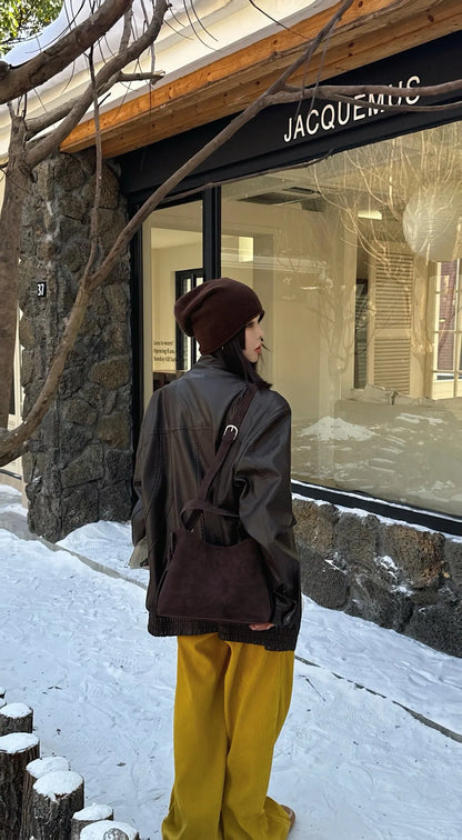 Suede Cowhide fashion ladeis shoulder cross brown bags luxury designer women coffe handbags angola red