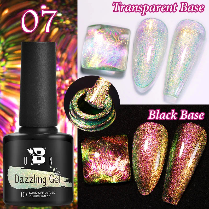 AWStorG 7.5ml Light Color Cat Eye Gel Nail Polish Pink Semi Permanent Glitter Magnetic Gel Soak Off UV LED Varnish Nail Art
