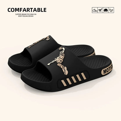 Men's Summer Thong Slippers Thick Bottom Anti-Slip Deodorant EVA Wear-Resistant Breathable Slip-On Sandals