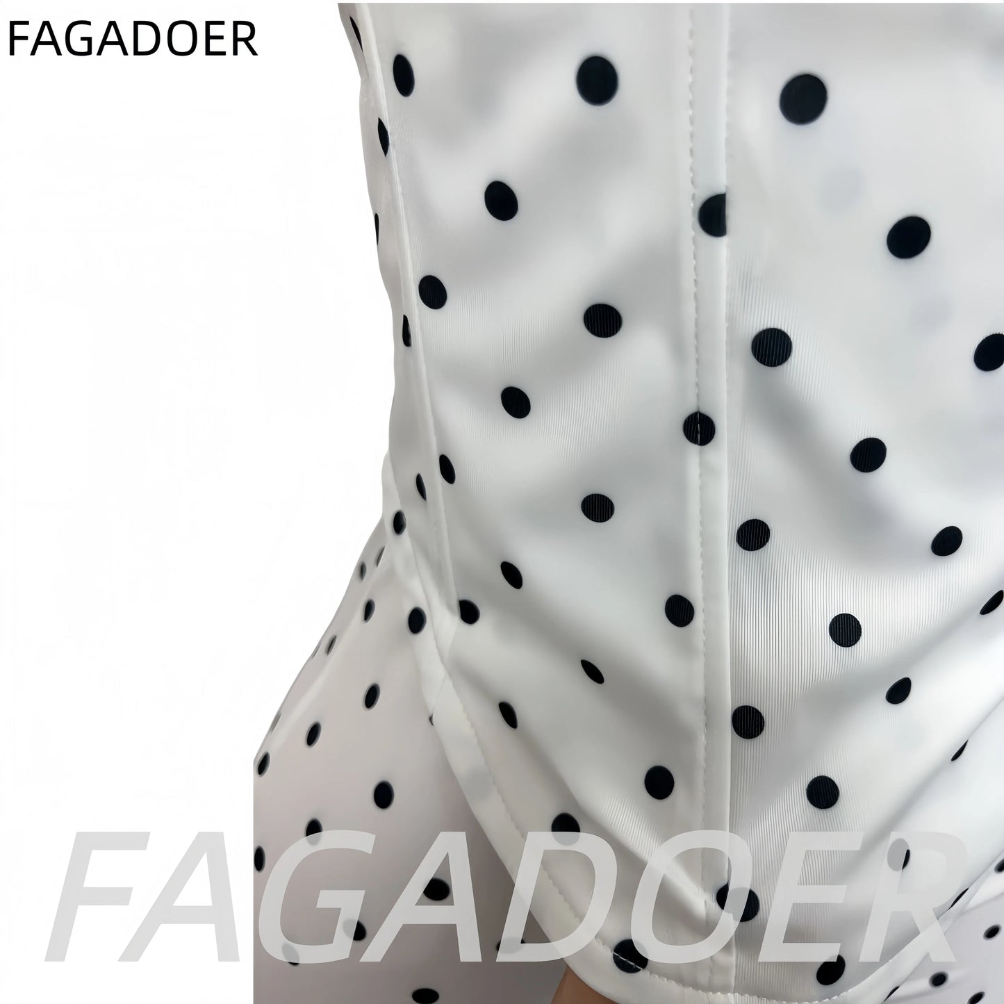 FAGADOER Cute Polka Dot Bodycon Rompers Hot Girl Streetwear Lace Up Bandage Corset Halter Jumpsuits Summer Night Club Playsuits