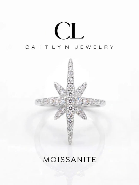 Brilliant Fashionable Real Moissanite Diamond with Certificate Rings for Women Daily Party Wear 925 Sterling Silver Fine Jewelry