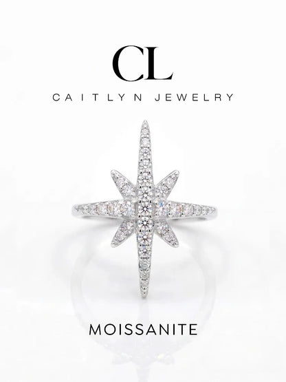 Brilliant Fashionable Real Moissanite Diamond with Certificate Rings for Women Daily Party Wear 925 Sterling Silver Fine Jewelry