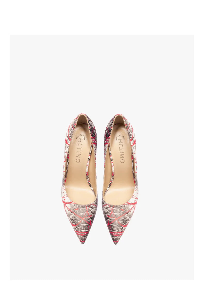 Elegant Woman Heel Shoes New Serpentine pattern Pointed Toe Shallow High Heels Fashion Party Pumps Luxury Designer Women's Shoes